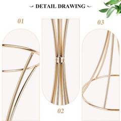 5Pcs Gold Wedding Flower Stand Metal Floor Table Trumpet Vase Centerpiece 19.7″H