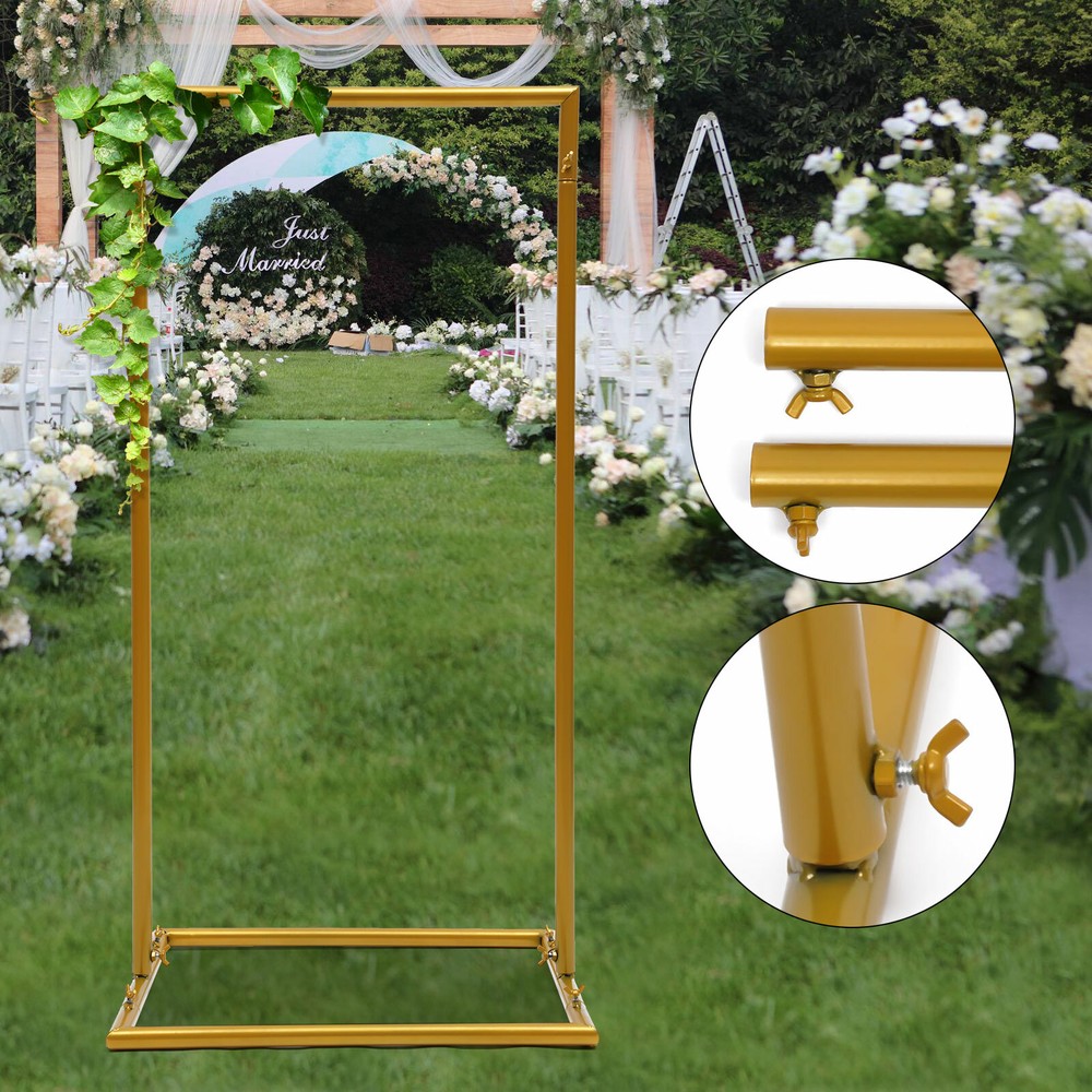 Gold Square Metal Arch Rack Backdrop For Weddings Graduation Party Venue Decor