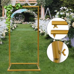 Gold Square Metal Arch Rack Backdrop For Weddings Graduation Party Venue Decor