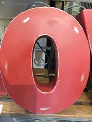 NEW Large RED Galvanized Metal LOVE- SIGN LETTERS approx. 12″ Tall