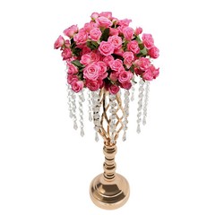 10Pcs Crystal Flower Stands Vases 55cm Wedding Centerpieces Dining Table Gold US
