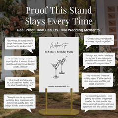 Gold Wedding Welcome Sign Stand with Holder – Elegant Metal Easel Display for Se