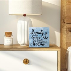 Family Is The Anchor That Holds Us Through Life’s Storms Wood Box Sign, Farmh…