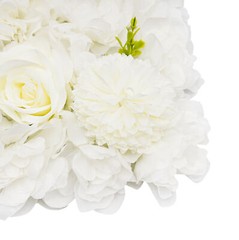 6pcs 15*15in White Artificial Flower Wall Panels Venue Background Floral Decor