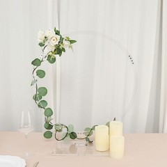 26 in Clear Round Acrylic FLORAL HOOP Standing Wreath Ring Centerpiece Party