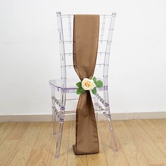 10 TAUPE Polyester CHAIR SASHES Ties Bows Wedding Party Ceremony Decorations