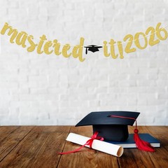 Mastered It 2026 Banner, Graduation Sign, Class of 2026 Congrats Grad Party D…