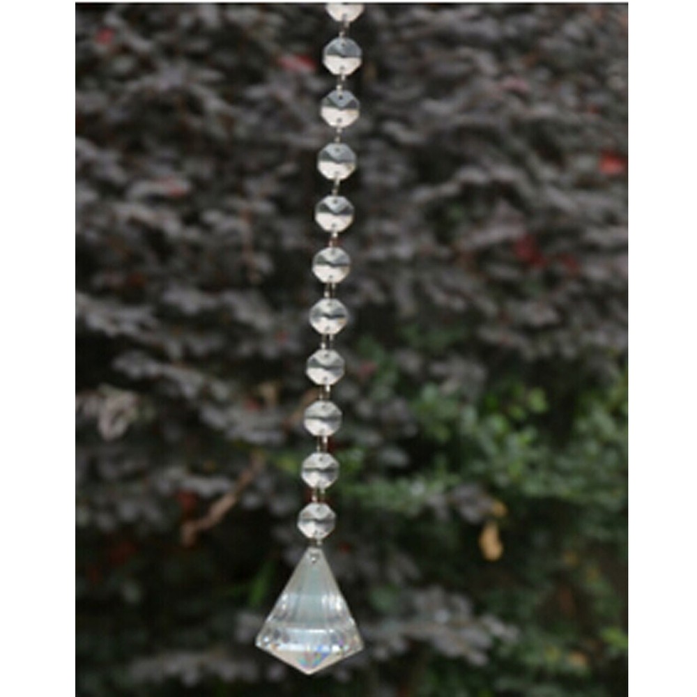 10pcs Diamond Crystal Glass Clear Chandelier Drop Pendants Wedding Table Décor
