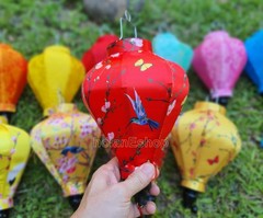Flower Silk Lanterns 22cm: Vietnamese Lanterns Decor, Set of 8
