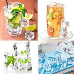 DomeStar Acrylic Clear Ice Rock Diamond Crystals Fake Cubes Decorative 1″ 20 Pk