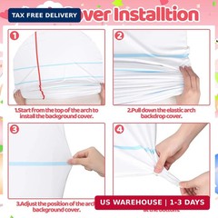 Breling 6.7ft Back to School Decoration Notebook Paper Arch Backdrop Cover Fitte