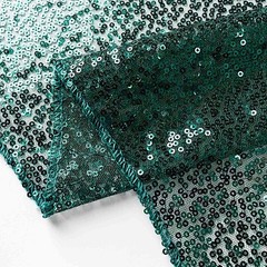 2 HUNTER GREEN 8ft x 2ft Sequined Backdrop Curtain with Rod Pockets Wedding