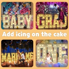 iMPRSV 4FT Light Up Letters – Large Marquee Letters for Birthday Party Decor …