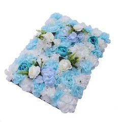 24*16in 6Pcs Light Blue Artificial Flowers Silk Fabric Wall Decoration Panels
