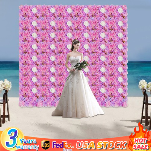 12pcs Artificial Silk Rose Flowers 3D Backdrop Wall for Wedding Party Decoration