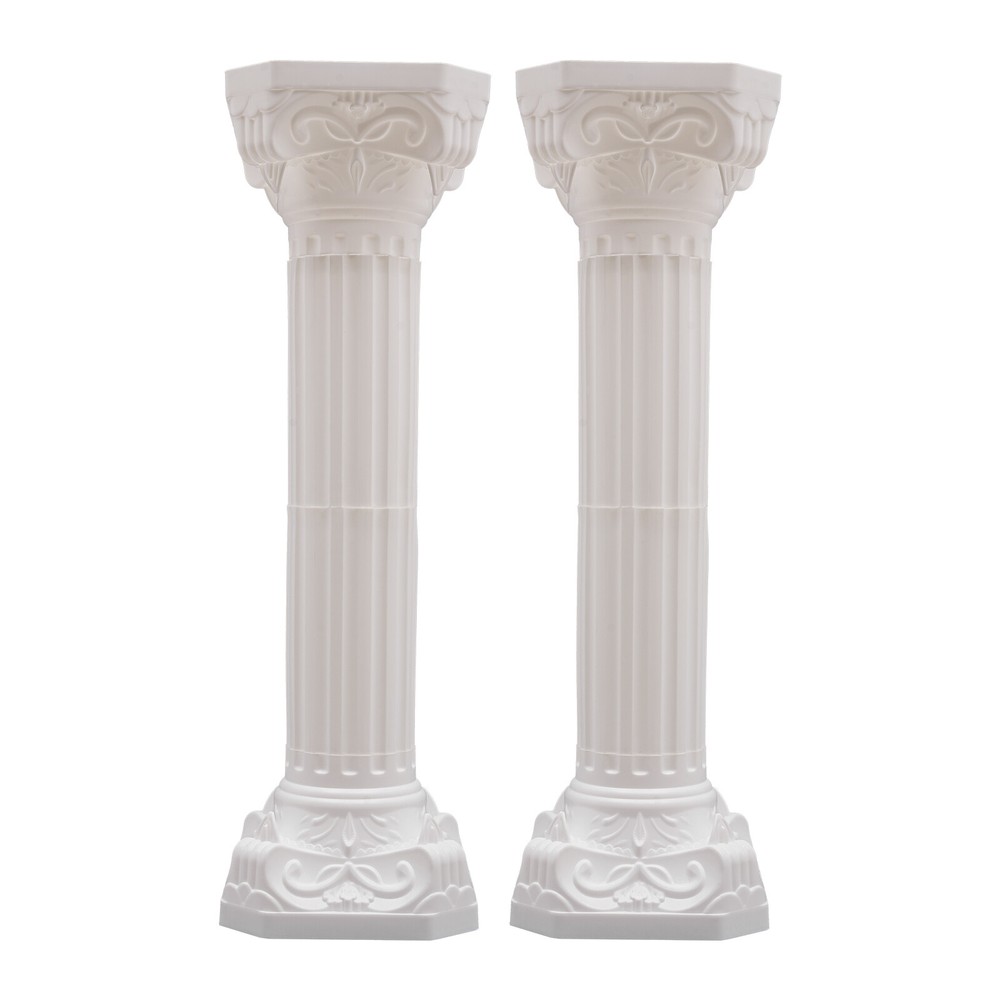 2 PCS 34.65″ Height detachable Roman Pillars Decorative Flowerpot Holder Column