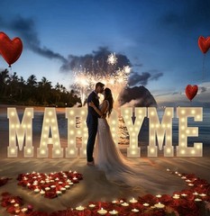 Light Up White “MARRY ME” Marquee Letter Sign Wedding Romantic Proposal Decor