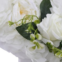 6-Pack Silk Peony & Rose Wall Panels 60 × 40 cm Wedding Backdrop White/Green
