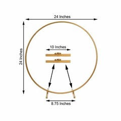 24-Inch Round Metal FLORAL HOOP STANDING WREATH RING Centerpiece Party Supplies