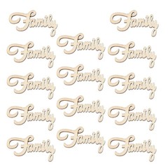 15Pcs Eco Friendly Wood Piece Prop Family Wedding Party Decor in Khaki