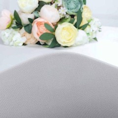 Silver Satin Rosette SPANDEX Stretchable Banquet CHAIR COVER Light Gray