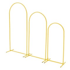3-Piece Gold Arch Backdrop Stand Set: 6ft/5ft/4ft Metal Wedding Party Decor