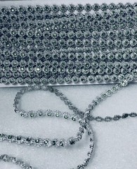 10 Yards Silver Emerald Rhinestone Ribbon Mesh Roll Wedding Party Decoration