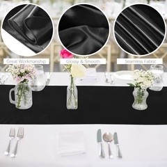 Pack Satin Table Runner x 108 Inch Long Wedding Satin Silk Table 12 Black