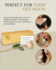 Forever Rose Hand-Dipped in 24K Gold, Diamond-Inspired April Birthstone with …