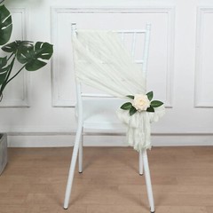 5 IVORY Gauze Cheesecloth CHAIR SASHES Party Events Decorations Supplies