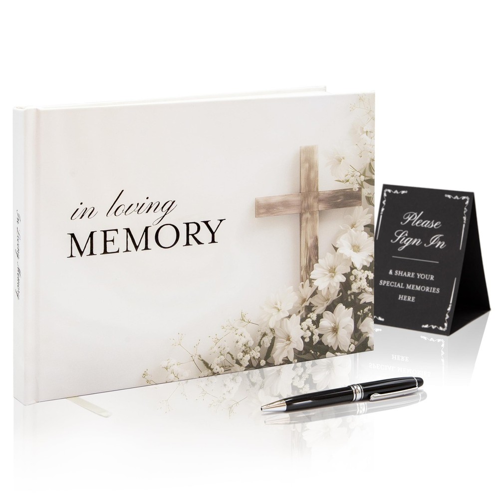 Modern Album Designs Cross Hardcover Funeral – 9.5 X 7 Celebration Of