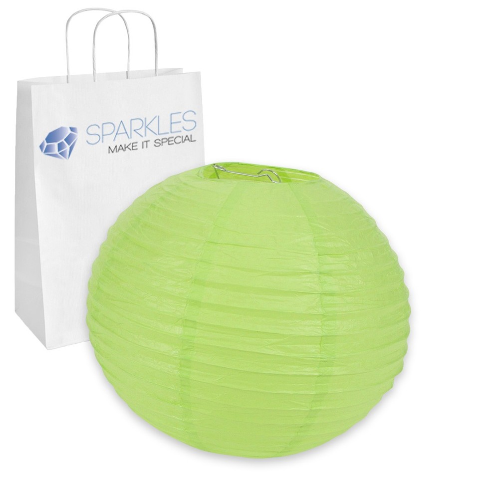 5 pcs 14″ inch Chinese Paper Lantern – Apple Green – Wedding Party Event bs