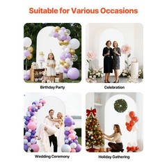 Uimoso Wedding Arch Backdrop Stand Metal 7.2ft Stand Gold Party Decor with Cover