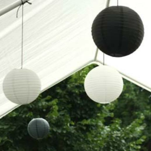 16x 20cm black white paper lanterns engagement wedding birthday party decoration