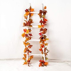 2 Pack Fall Maple Garland – 5.9ft/Piece Artificial Fall Foliage Mixed Color