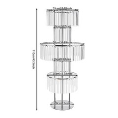 5-Tier Acrylic & Iron Flower Stand Silver 110 cm Wedding Centerpiece