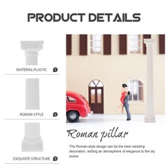 6pcs Mini Roman Column Mini Resin Roman Pillar Statue DIY Pillar Statue for W…