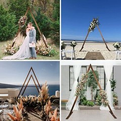 2X Heavy Duty Triangle Wedding Arch Backdrop Stand Flower Balloon Banquet Archwa