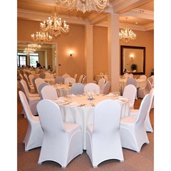 100PCS Spandex Stretch Chair Covers White for Wedding Party Banquet Decoration