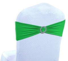 100 Spandex Stretch Chair Cover Sashes Bows for Wedding Party (Green)~FREE SHIP