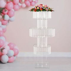 Flower Stand for Wedding, Crystal Flower Stand 5-Tier