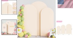 Elegant 3-Piece Arch Cover Set in Beige – Ideal for Weddings and Celebrations