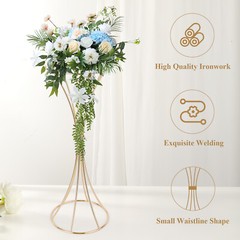5/10Pcs Gold Metal Flower Stand 20″ Wedding Table Centerpiece Vase Holder Decor