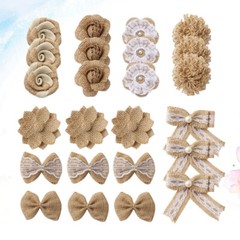 24PCS making burlap flowers flower brooch craft in 1 Set Small flowers for
