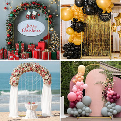 Gold Metal Balloon Arch Stand Set for Wedding & Party Decor – 6FT & 7.2FT