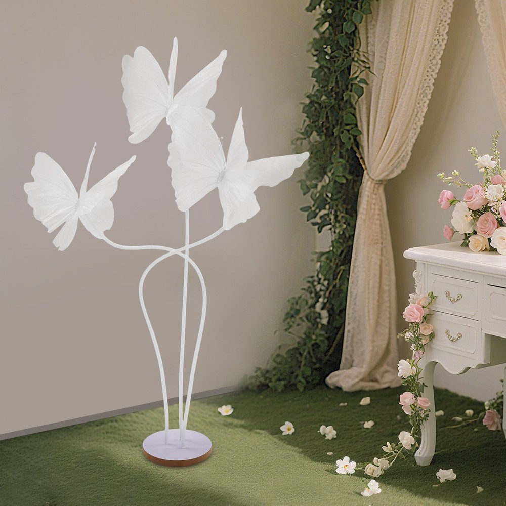 Wedding Artificial Butterfly Decorations Giant 3-head 53.15″ White Decoration