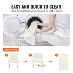 VEVOR 30/50/100PCS White Stretch Folding Chair Covers for Wedding Party Dining