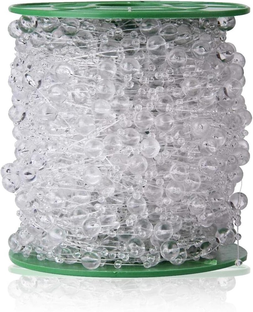 200 Feet Roll Clear Crystal Acrylic Party Garland Centerpiece Bridal Bouquet Dec