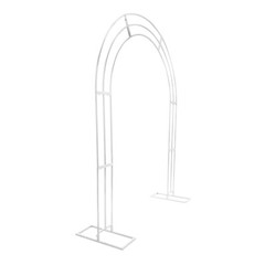Elegant 8.53ft White Metal Wedding Arch with Sturdy Base for Events