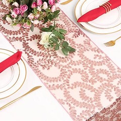 Sequin Table Runners 5 Pieces Table Runners 12″x72″ – 5pcs Rose Gold Flower
